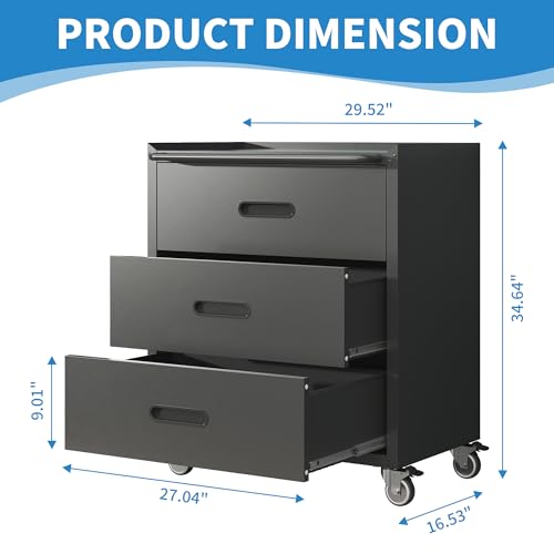Metal Garage Storage Cabinet with Wheels K5254