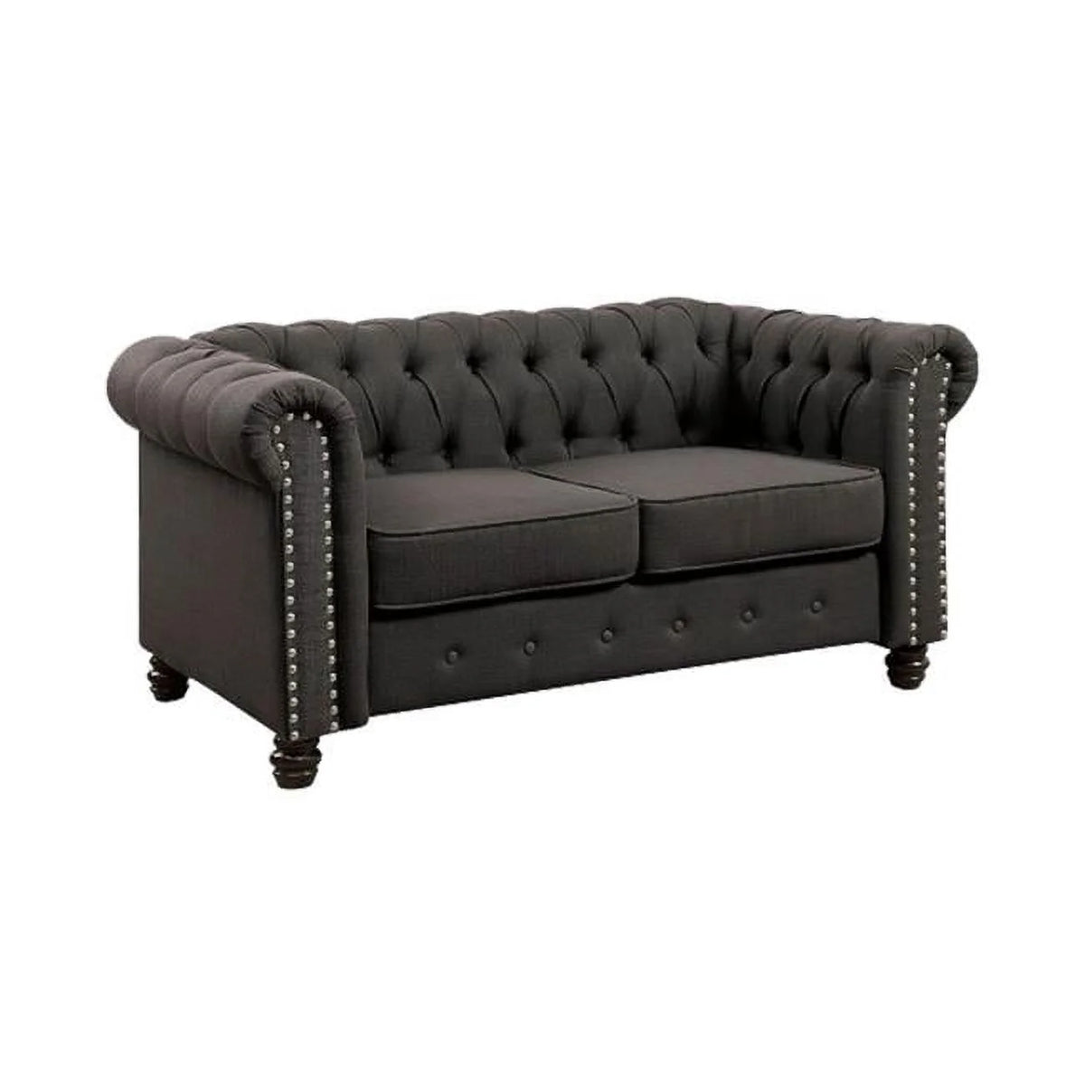 Gray Fabric Upholstered Loveseat B494