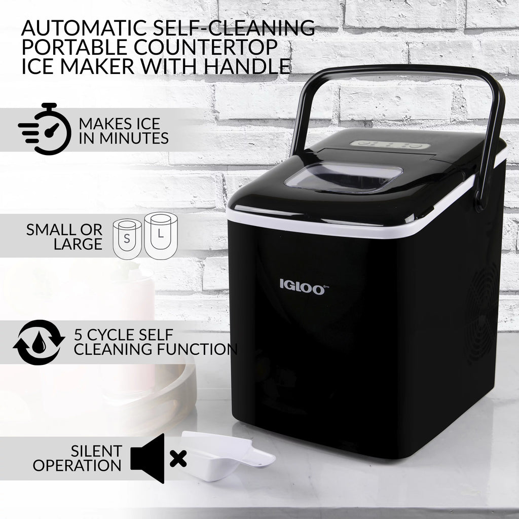 26-Pound Automatic Self-Cleaning Portable Countertop Ice Maker Machine, Black X213