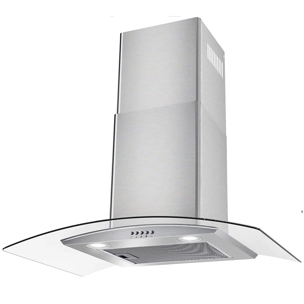 30 inch Wall Mount Range Hood 450CFM Tempered Glass 3-Speed E77762