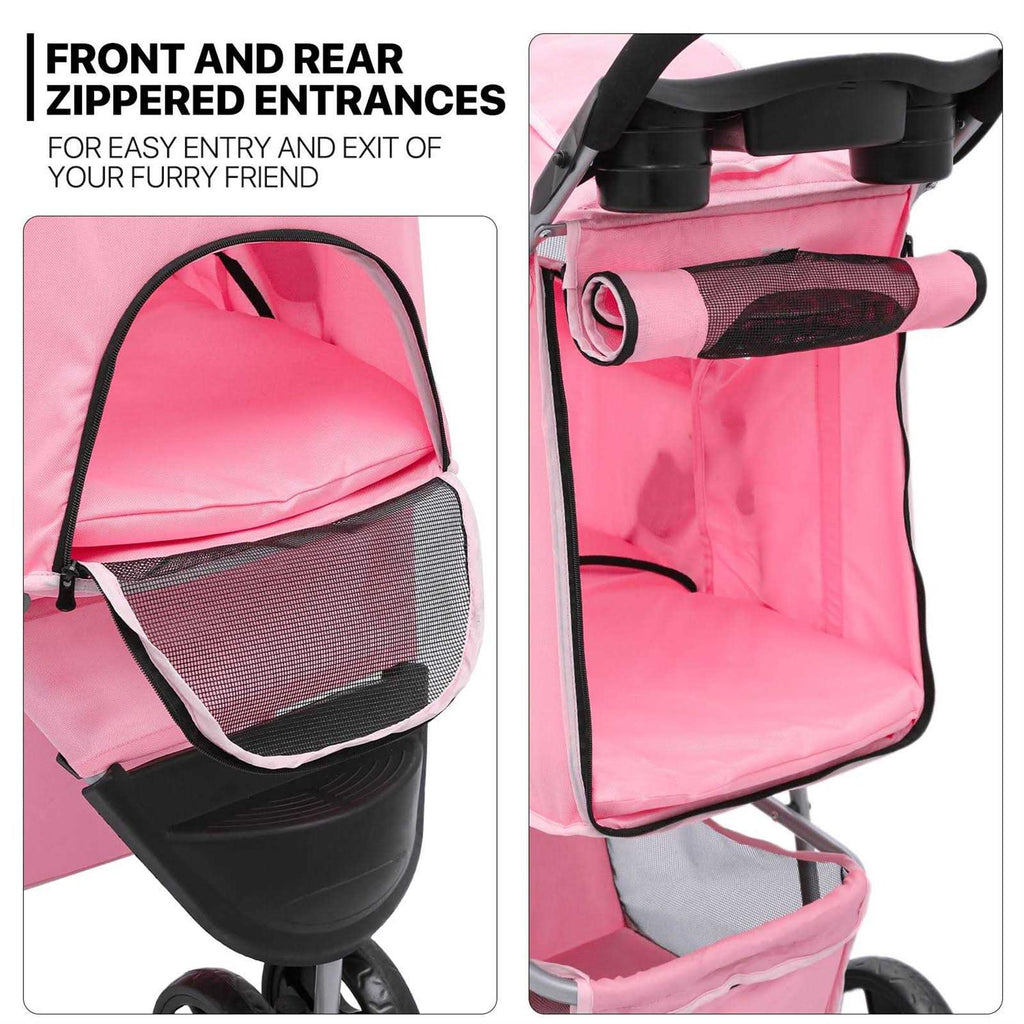 Foldable Pet Stroller with Weather Cover W54971