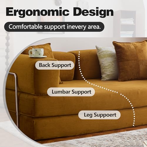Green Corduroy Convertible Sofa Bed J82436