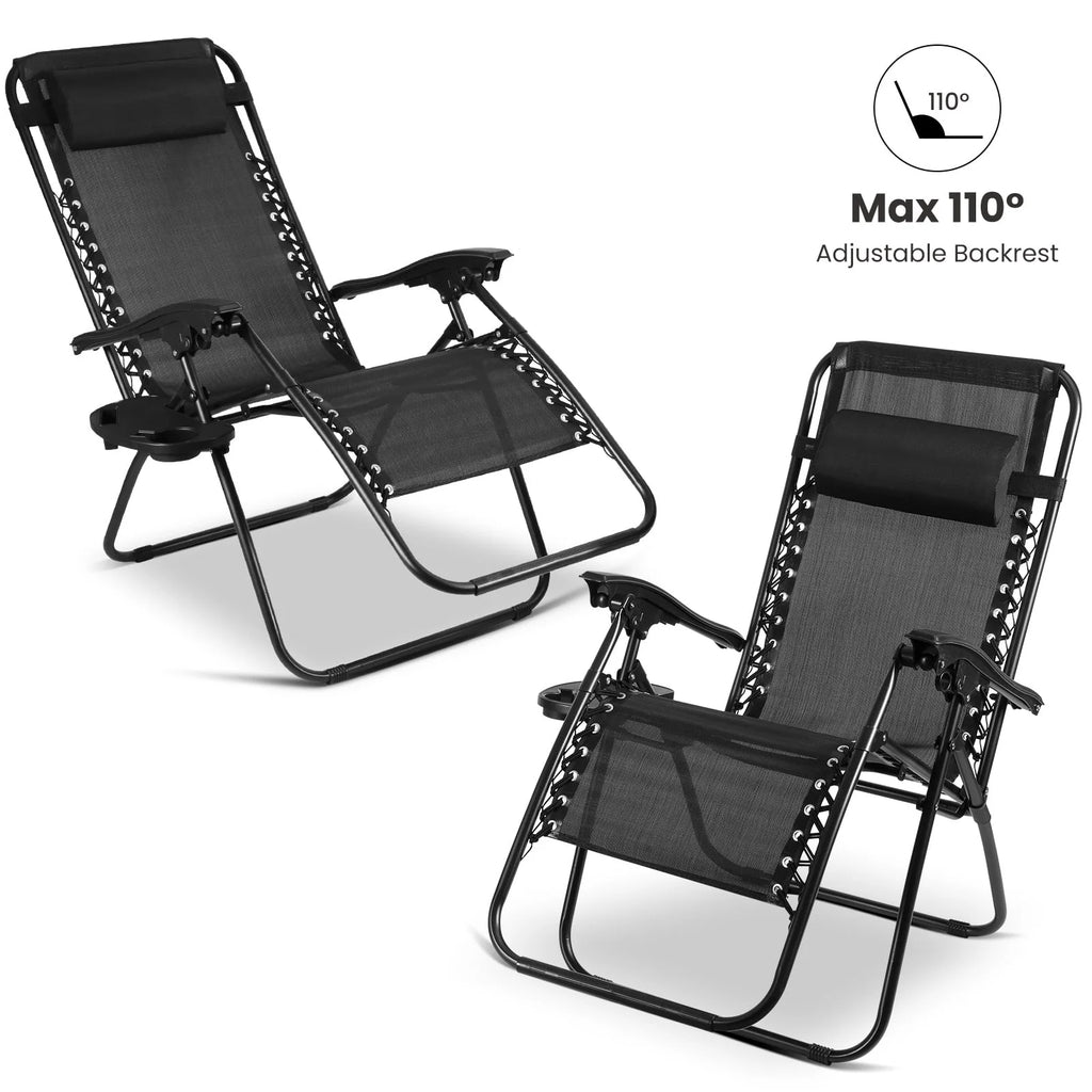 Set of 2 Black Zero Gravity Chair S59038