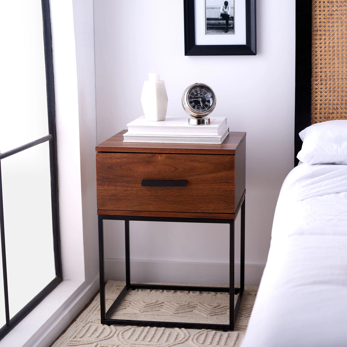 Brown 1 Drawer Nightstand F2255