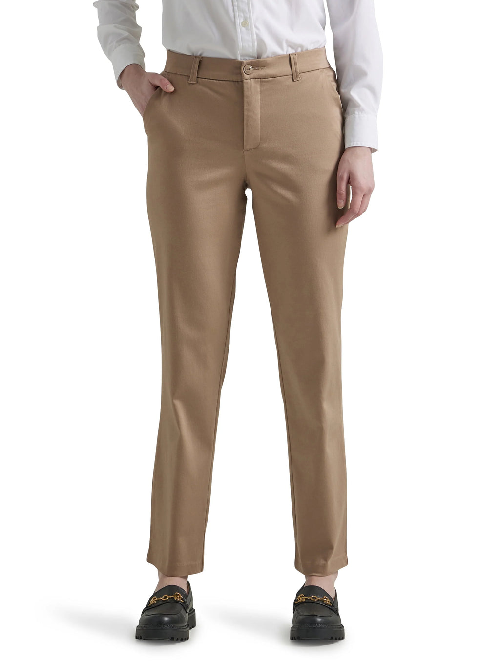 Women's Regular Fit Straight Woven Pant U406