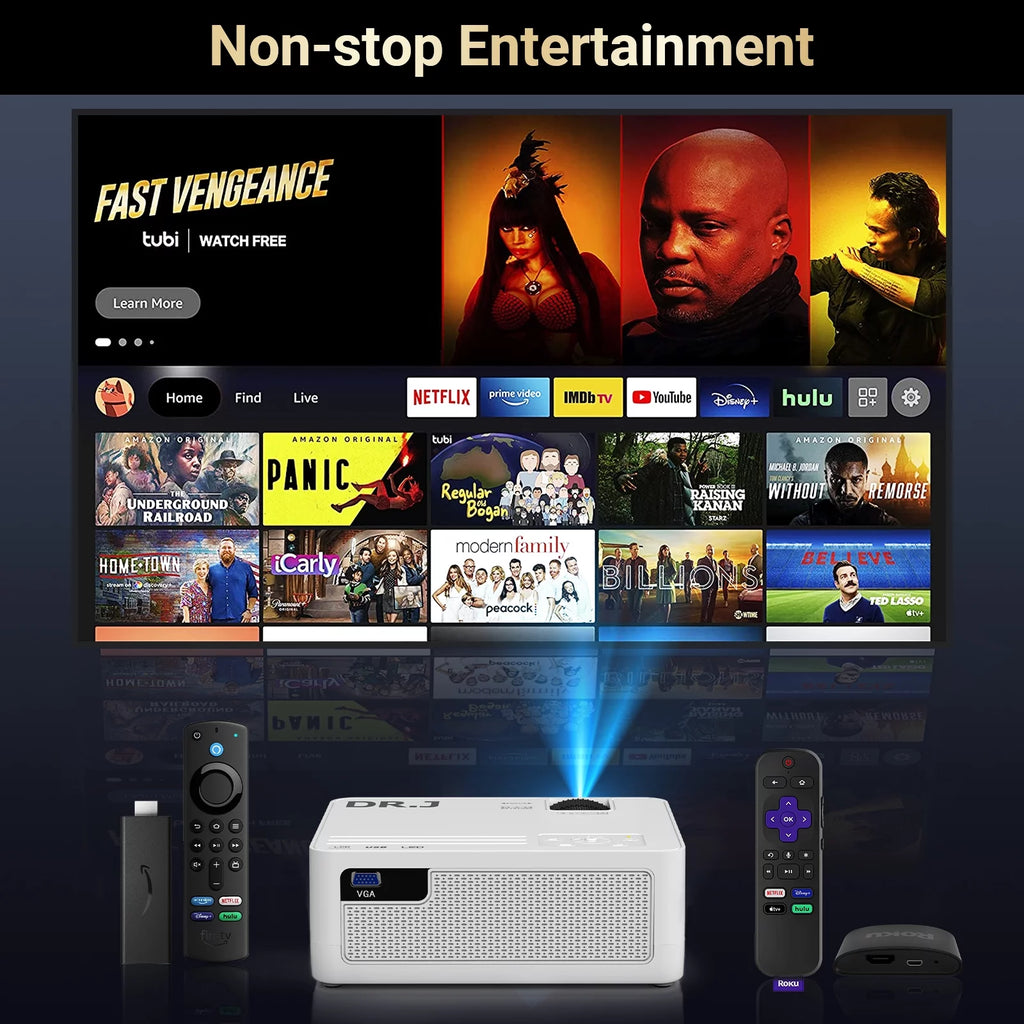 1080P 5G Wifi Bluetooth 5.1 4K Outdoor Movie Projector with 120 Screen P8238