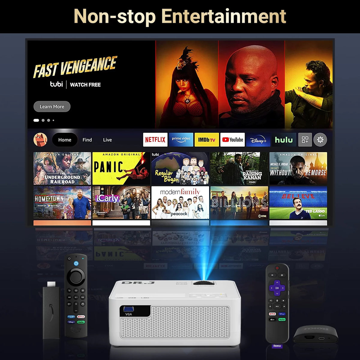 1080P 5G Wifi Bluetooth 5.1 4K Outdoor Movie Projector with 120 Screen P8238