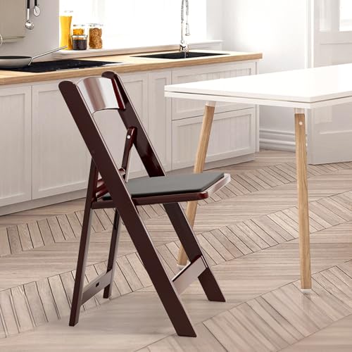 White 4 PC Resin Folding Chairs with Cushion U89386