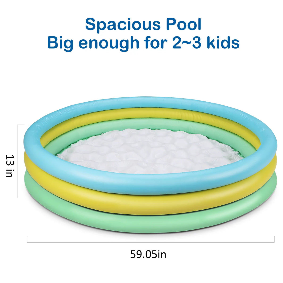 59'' x 13'' Inflatable 3 Rings Round Kiddie Pool V11995