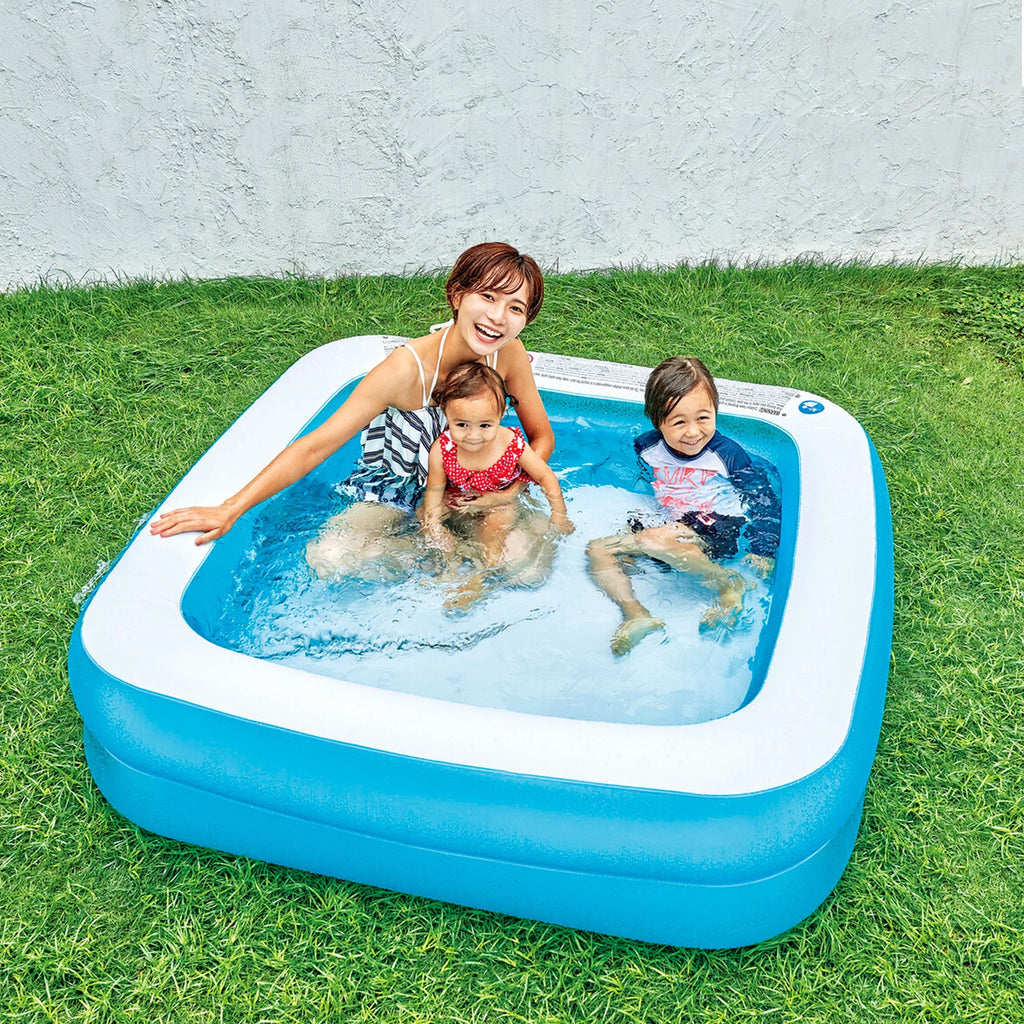 Inflatable Blue and White 2-Ring Swimming Pool F814