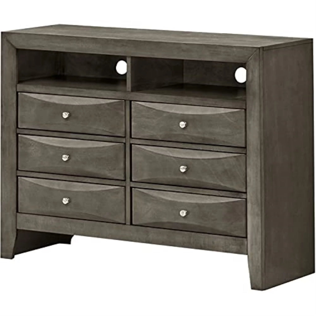 Gray 6 Drawer TV Stand I516