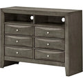 Gray 6 Drawer TV Stand I516