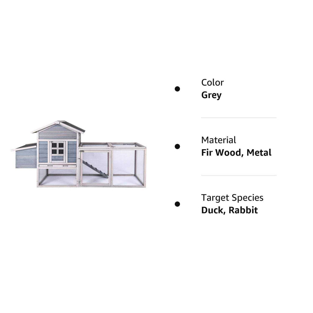 Wooden Chicken Coop with Ramps W93525