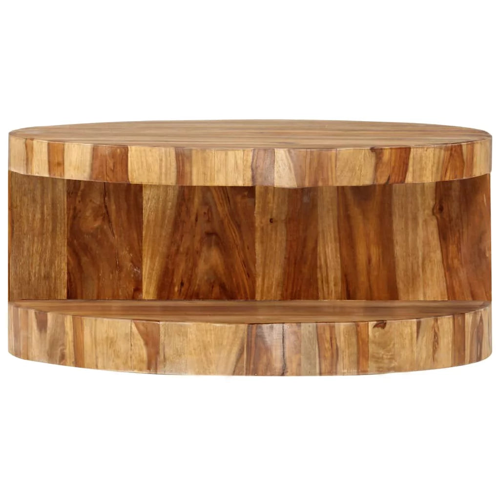 Round Solid Sheesham Wood Coffee Table I320066