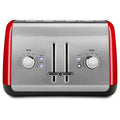 4-Slice Red Wide Slot Toaster with Crumb Tray C193014