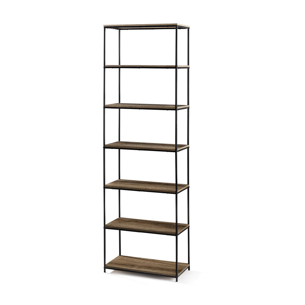 6-Shelf Metal Frame Bookcase Z982