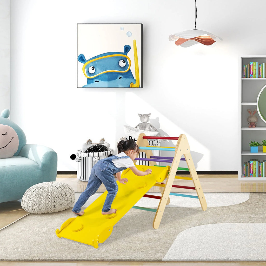 Wooden Climbing Triangle Set with Ramp W69696