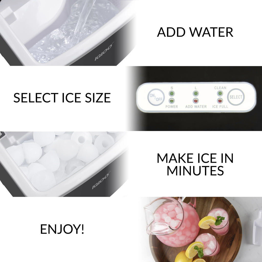 26-Pound Automatic Self-Cleaning Portable Countertop Ice Maker Machine, Black X213